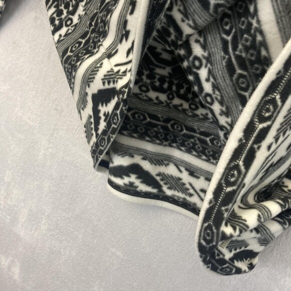 Eddie Bauer Fleece Half Zip Pullover Sweater Womens 2XL Black White Aztec Winter - Picture 12 of 15